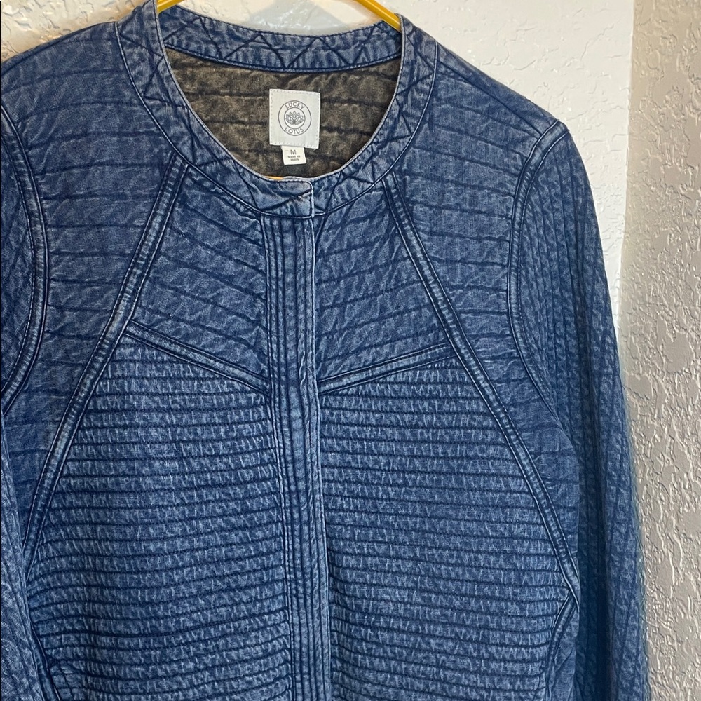 Women's Blue Quilted Jean Jacket